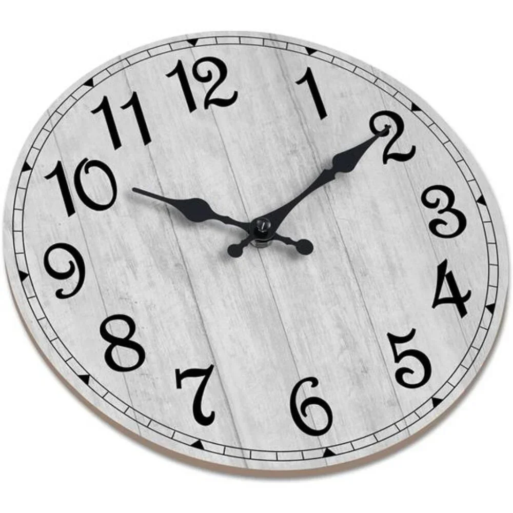 Wall Clock 12 Inch, Grey Wall Clocks Battery Operated Silent Non Ticking,